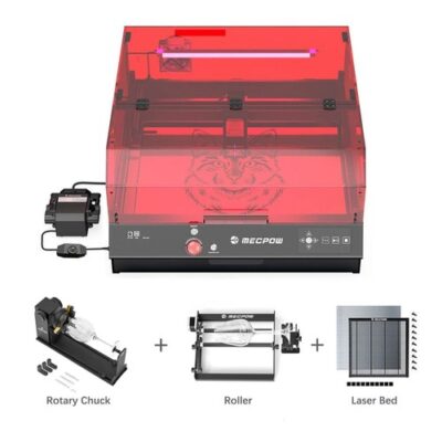 Mecpow X4 Pro 22W Laser + Rotary Roller + Rotary Chuck + Laser Bed