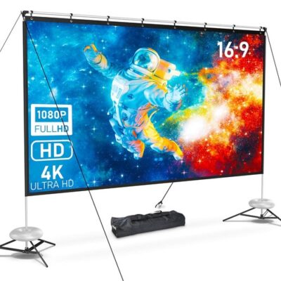 Pixthink 120-inch Projector Screen with Stand