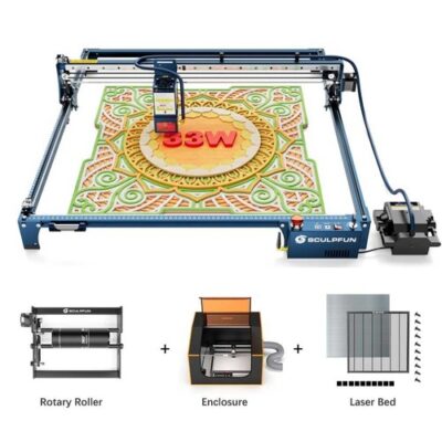 SCULPFUN S30 Ultra 33W Laser with Laser Bed Roller Enclosure