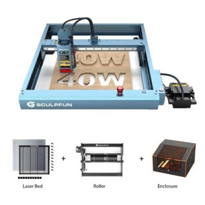 SCULPFUN SF-A9 40W with Roller Laser Bed Enclosure