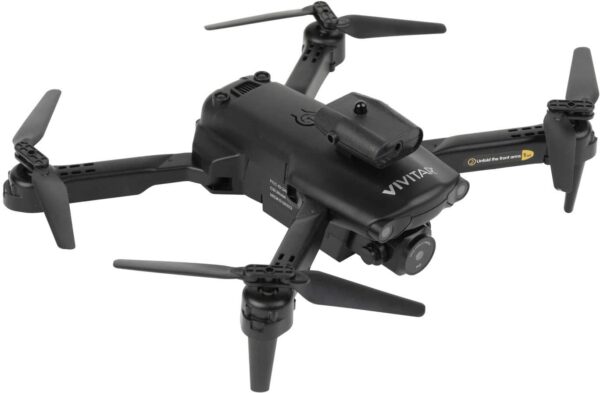 Vivitar - Air View Foldable Drone with Remote - Black